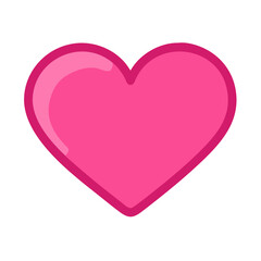 Vibrant Pink Heart Shape Symbolizing Love and Affection in a Playful Design