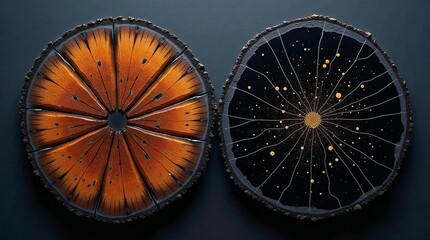 Colorful Wooden Round Wall Paintings with Decorative Patterns