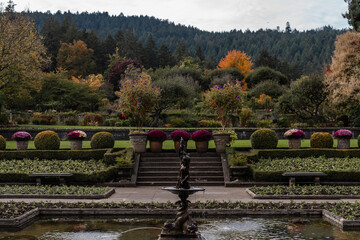The Butchart Gardens on Vancouver Island in British Columbia Canada in Fall
