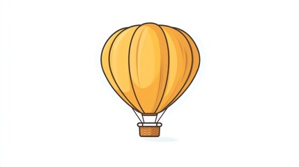A vibrant yellow hot air balloon floating gracefully in the sky ideal for adventure and travel