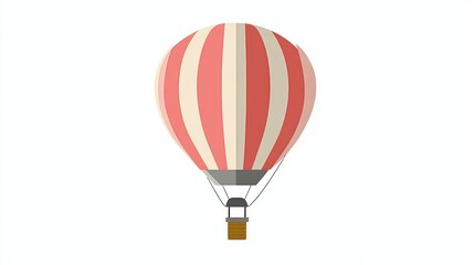 Naklejka premium A vibrant hot air balloon with striped design floating in the sky ideal for adventure and trav