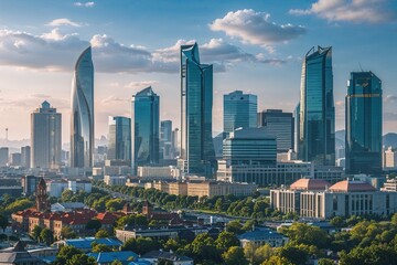 Fototapeta premium City Development and Credit Growth Analysis for Financial Insights and Investment Strategies