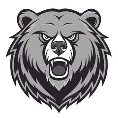 Fototapeta premium Gray bear head logo
