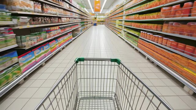 Harmony of Chaos: the fast-moving path of a grocery cart through the rows