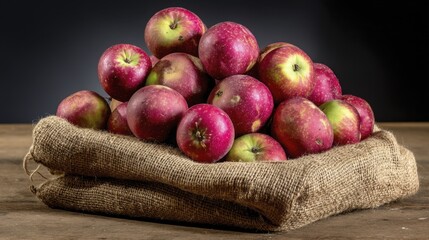 A pile of freshly picked, organic dessert apples, showcasing their natural imperfections - seeds core seasonal apples farm