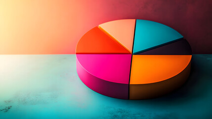 Fototapeta premium A vibrant pie chart illustrating the distribution of compensation elements, such as base salary, bonuses, and benefits