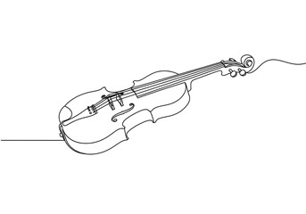 Obraz premium Elegant Violin Line Drawing Musical Instrument Illustration Art