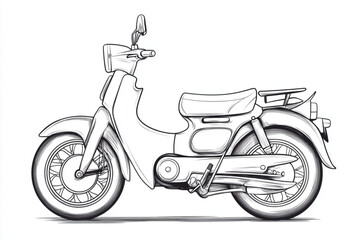Fototapeta premium Illustration of a vintage motorcycle with detailed line work and shading