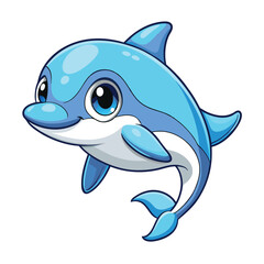 Obraz premium Cute cartoon dolphin