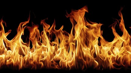 Intense close-up shot of flames against a-4 - bright orange scary igniting