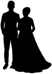 Elegant Wedding Silhouette of a Couple