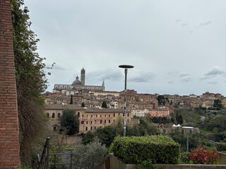 Panoramic view of Siena old town, Italy.