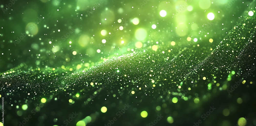 Aufkleber shimmering green particles create a sparkling abstract texture perfect for backgrounds or festive de