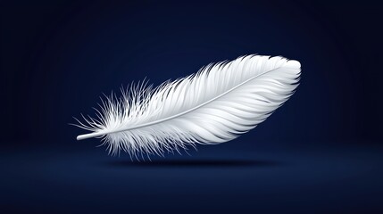 Obraz premium Single White Feather on a Dark Background: A Study in Simplicity and Elegance
