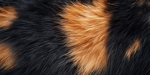 Closeup view of a cat's fur showing a mix of black and orange tabby pattern.  The texture is soft and fluffy. Great for pet or animal themed designs.