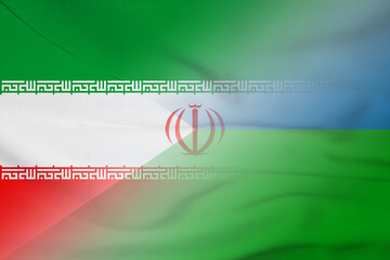 Iran and Djibouti state flag transborder relations DJI IRN