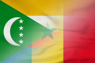 Comoros and Senegal national flag international contract SEN COM © dmitriy