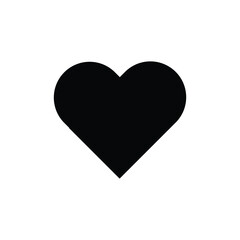 Minimal black heart icon on a white background, ideal for modern graphic design, monochrome love themes, stylish prints, digital art, and simple vector projects.