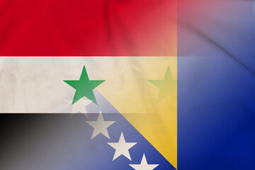 Syria and Bosnia and Herzegovina national flag transborder relations BIH SYR