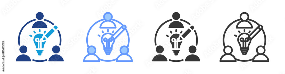Poster creativity icon set multiple style collection