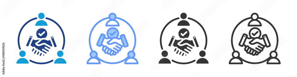 Poster Respect icon set multiple style collection
