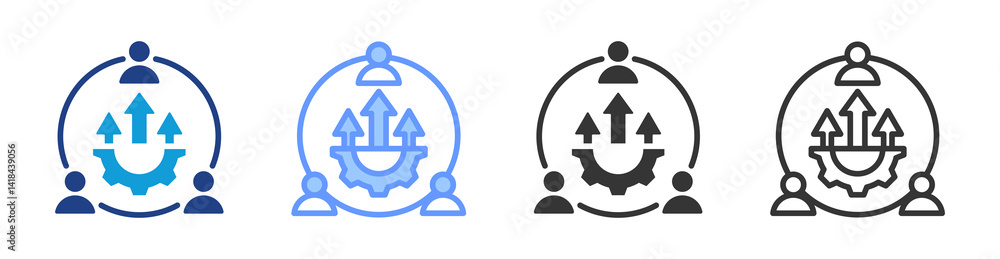 Aufkleber Development icon set multiple style collection