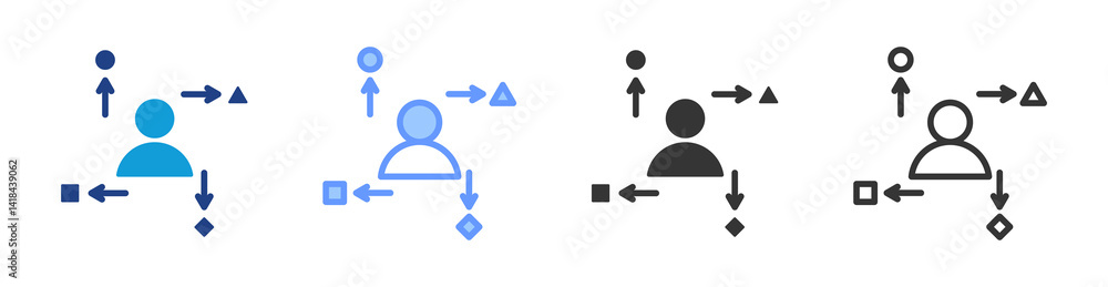 Aufkleber Adaptability icon set multiple style collection