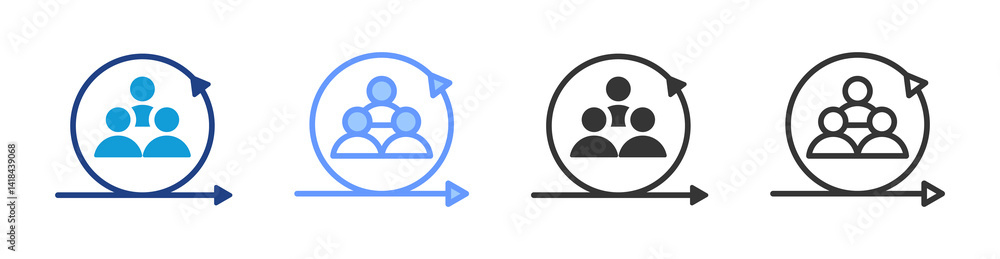 Poster agility icon set multiple style collection