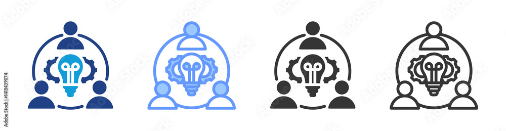Poster Initiative icon set multiple style collection