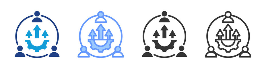 Development icon set multiple style collection