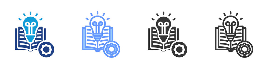 Learning icon set multiple style collection