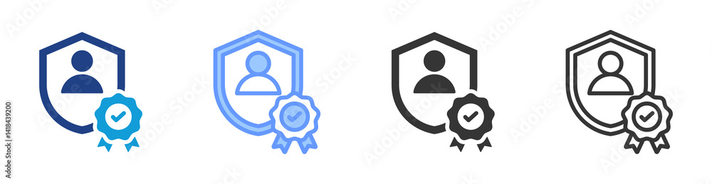 Poster Trustworthiness icon set multiple style collection