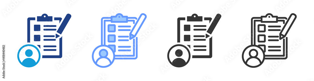 Poster Assessment icon set multiple style collection