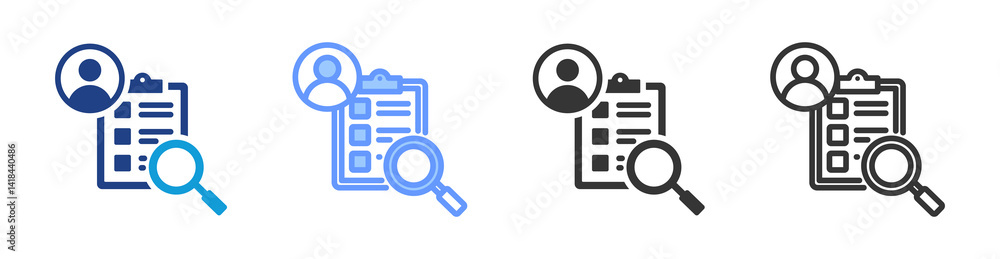 Poster Analysis icon set multiple style collection