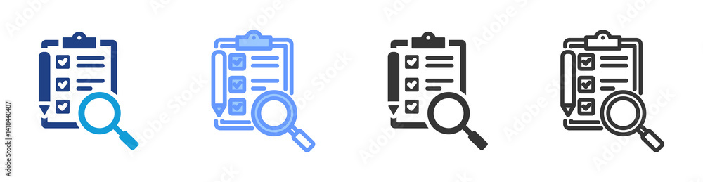 Poster Evaluation icon set multiple style collection