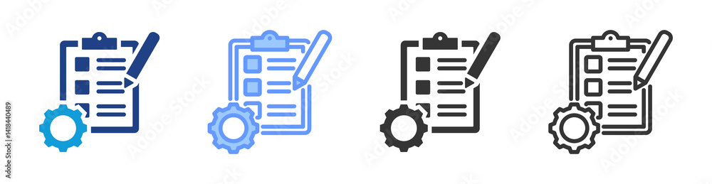 Poster Testing icon set multiple style collection