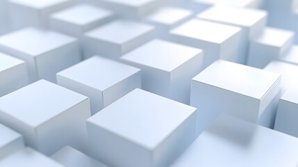 Minimalist futuristic white square background, smooth 3D abstract geometric layout, soft lighting effects, modern technology-inspired aesthetic. 