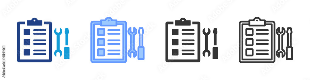 Aufkleber Practical Exams icon set multiple style collection