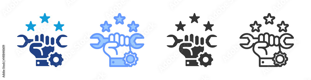 Aufkleber Skill Demonstration icon set multiple style collection