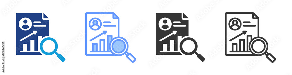 Poster Portofolio icon set multiple style collection