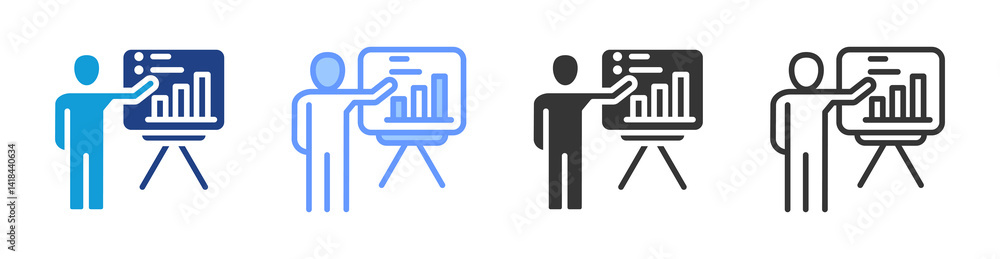 Aufkleber presentation icon set multiple style collection