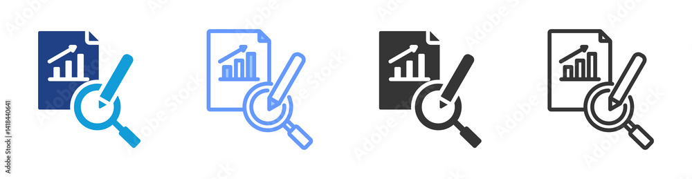 Poster Case Studies icon set multiple style collection