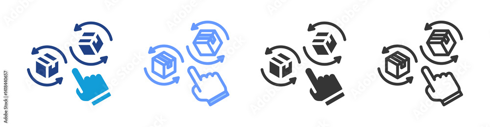 Poster Simulation icon set multiple style collection