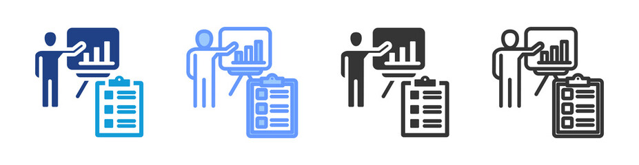 Authentic Assessment icon set multiple style collection