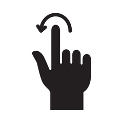 Fototapeta premium Touch and turn to left, touch screen gesture icon. Click and rotate to left icon. Thin line icon. Vector illustration