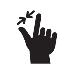 Obraz premium Pinch in touch screen gesture icon. Zoom out touch screen icon. Flat solid icon. Vector illustration.
