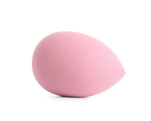 Pink makeup sponge on white background
