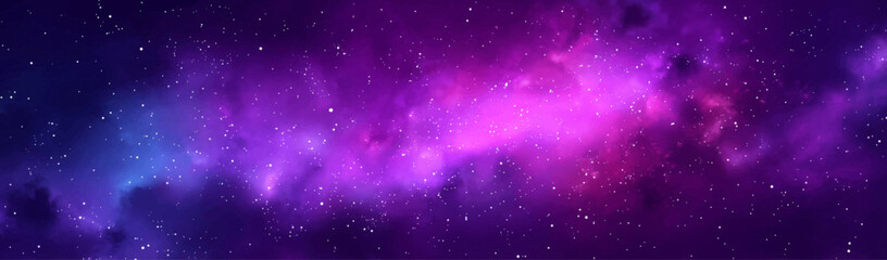 Vibrant galaxy backdrop with purple and blue hues, sprinkled with stars, cosmic beauty.