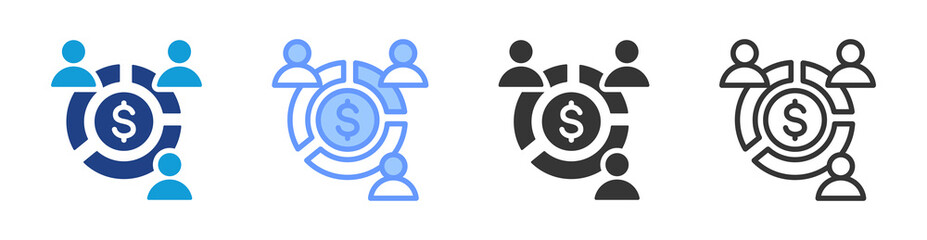 Shares icon set multiple style collection