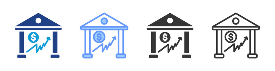 Stock Exchange icon set multiple style collection